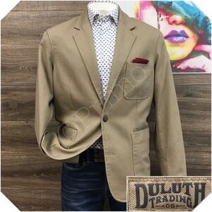 DULUTH TRADING Mens Blazer Sport‎ Coat Casual Jacket Size XL Cotton Canvas Suit